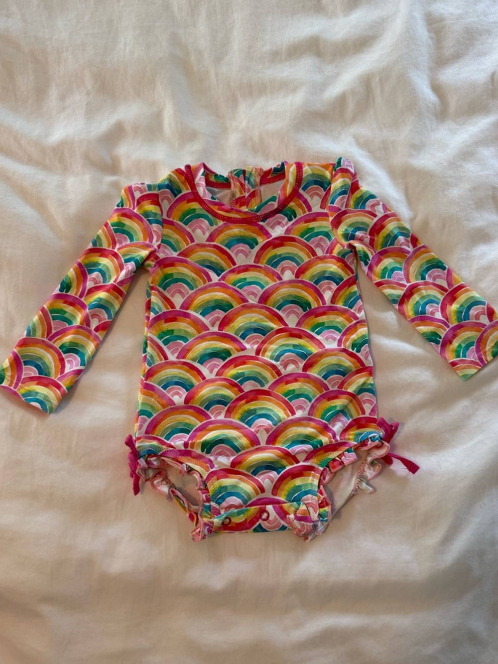 Hatley Baby Girl Rainbow Rash Guard - size 6-9 months